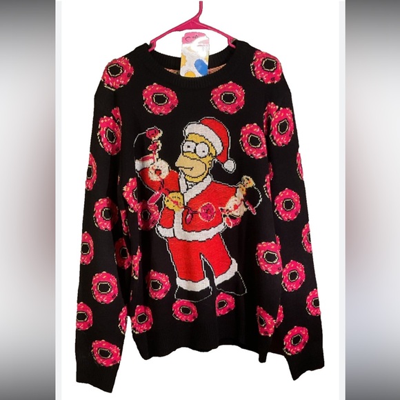 The Simpsons Donut Christmas Sweater - Picture 1 of 7